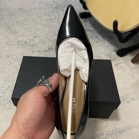 NIB Women's Size 5 Coach G1993 Unipump Jet Mirror 1.5" Leather Heels In Black - Picture 9 of 12